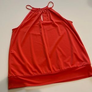 Ann Taylor sleeveless orange knit blouse, size medium